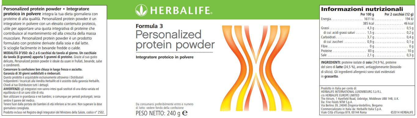 PROTEINE: Formula 3 / Protein Drink Mix